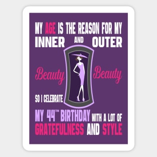 44 Year Old Women Gift Fabulous Bday 1977 - Girls 44th Birthday Sticker